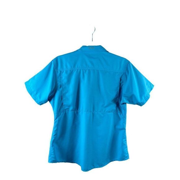 GameGuard Outdoors Ladies Microfiber Short Sleeve Button Up Shirt Medium Blue - Picture 5 of 7